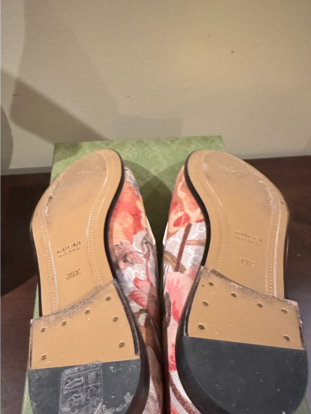 Gucci Floral GG Canvas Horsebit Loafers in Beige and Pink - Picture 5 of 5